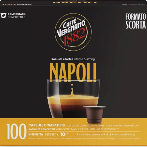 Caffè Vergnano Napoli Compostabile Compatibile Nespresso 100 Capsule