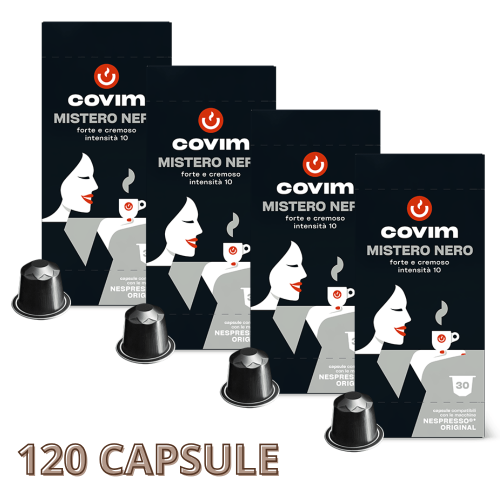Covim Mistero Nero per Nespresso 120 Capsule Alluminio